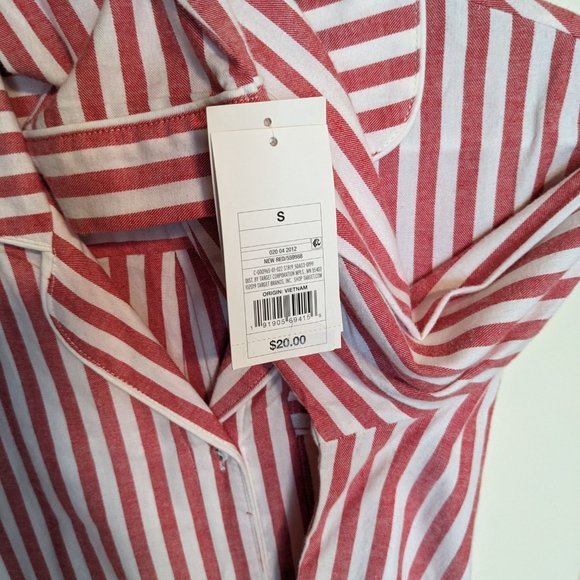 Stars Above Red and White Striped Pajama Dress/Shirt - Picture 3 of 4